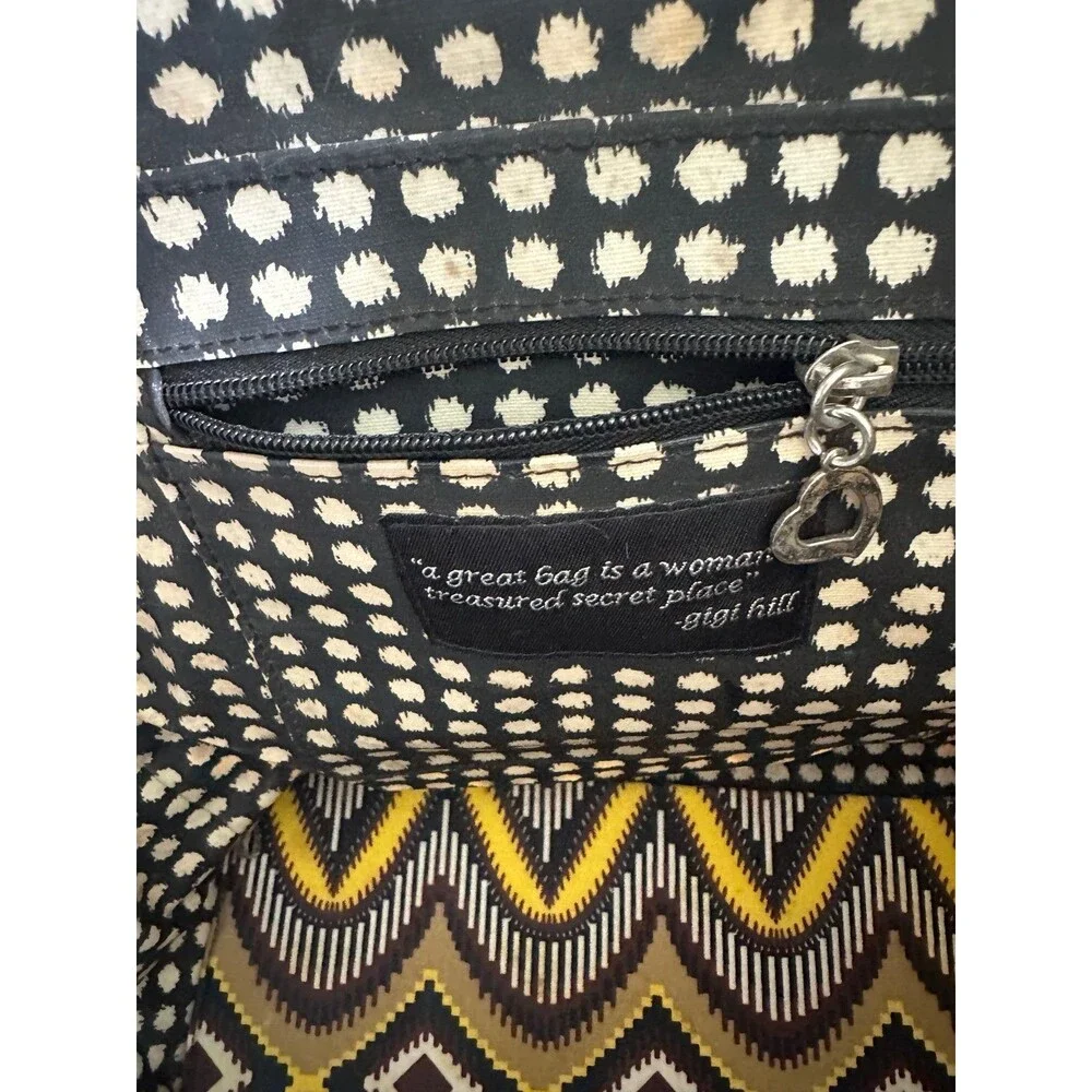 Gigi Hill Sunburst Coated Canvas Tote Shoulder Bag Matching Zip Around Wallet